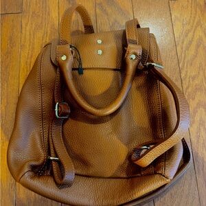 Elegant Brown Italian Leather Women's Bag
